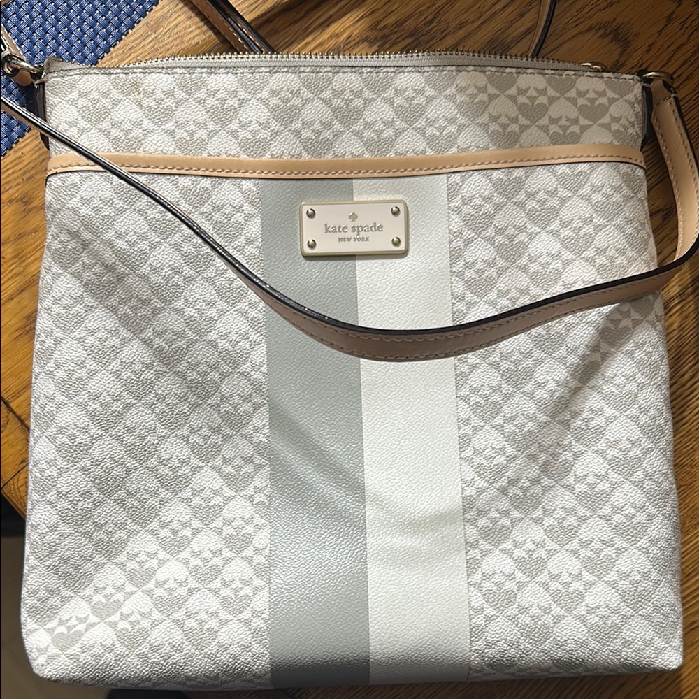 Kate Spade White and Tan Crossbody Bag